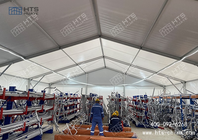 這座工業(yè)鋁合金篷房用作倉儲(chǔ),因?yàn)檠睾?癸L(fēng)11級(jí) 這座工業(yè)鋁合金篷房用作倉儲(chǔ),因?yàn)檠睾?癸L(fēng)11級(jí)