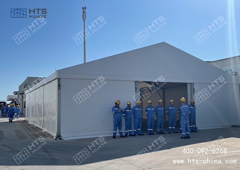 倉庫滿了不用慌，只要廠區有空地用拼裝篷房倉庫短期快速搭建使用