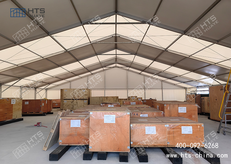 倉庫滿了不用慌，只要廠區有空地用拼裝篷房倉庫短期快速搭建使用