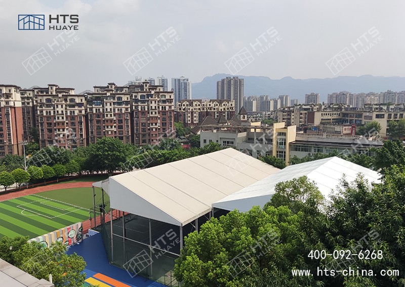 體育訓練大棚短期內就可以投入使用，解決時間問題